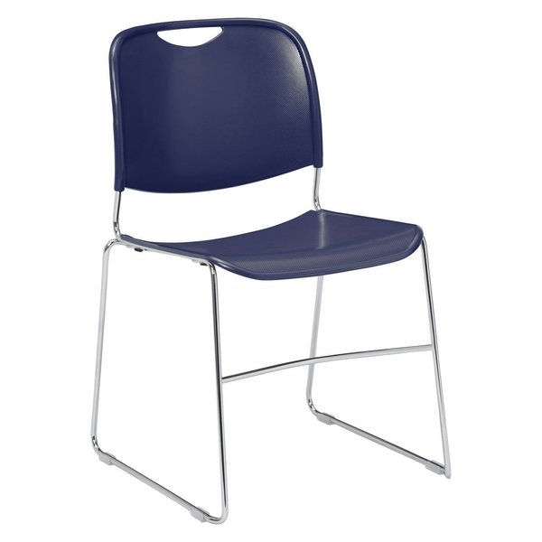 Global Industrial Plastic Stack Chair, Navy B449424